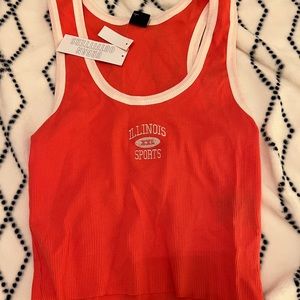 illinois sports red urban outfitters tank top
